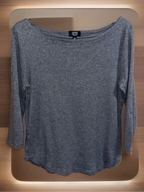 Jones New York Heather Gray Boatneck Long-Sleeve Top-L-EC